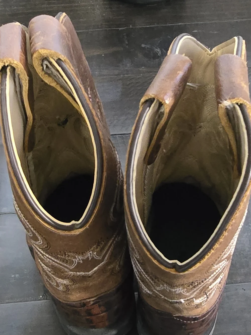 Kids Brown Western Cowboy Boots - Textured Leather